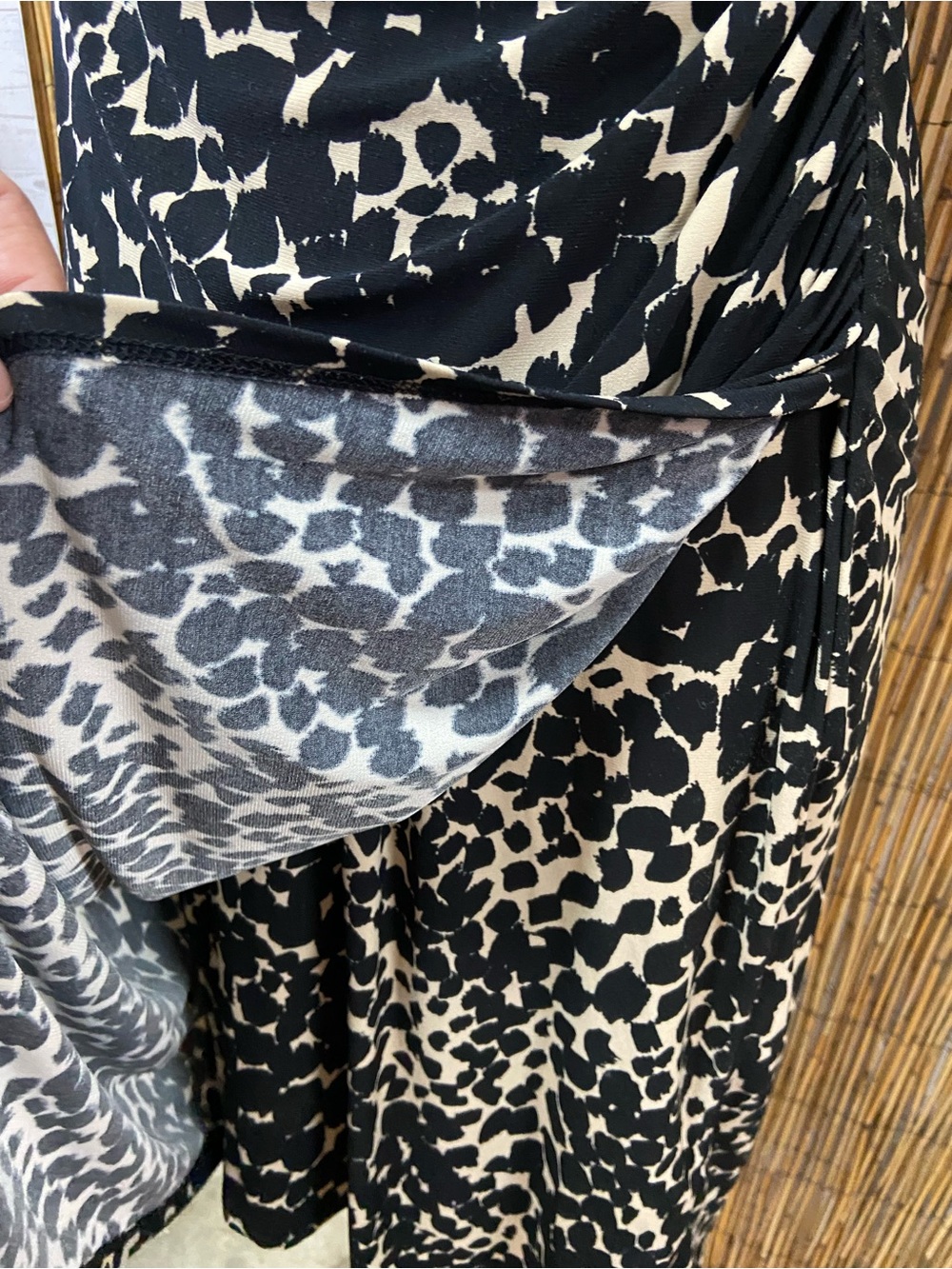 Lauren Ralph Lauren Ruched Animal Print Sheath Dress Size 4 - Picture 9 of 11
